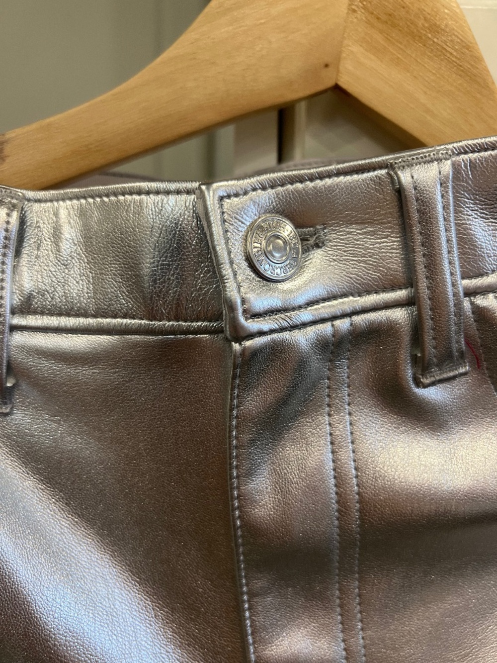 Silver leather pants boot cut size 4/27